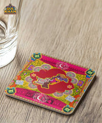 Red Pakistan Map Coaster Design