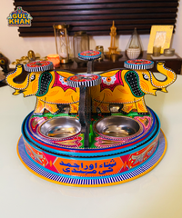 Yellow & Red Truck Art Elephant Tray