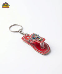 Red Peshawari Chappal Keychain