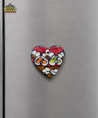 Multani Blue Pottery Heart-Shaped Floral Ceramic Magnet
