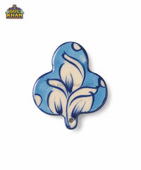 Multani Blue Pottery Leaf-Shaped Ceramic Magnet