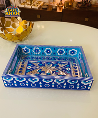 Chamakpatti Tray Blue Pottery (Mini) 0040