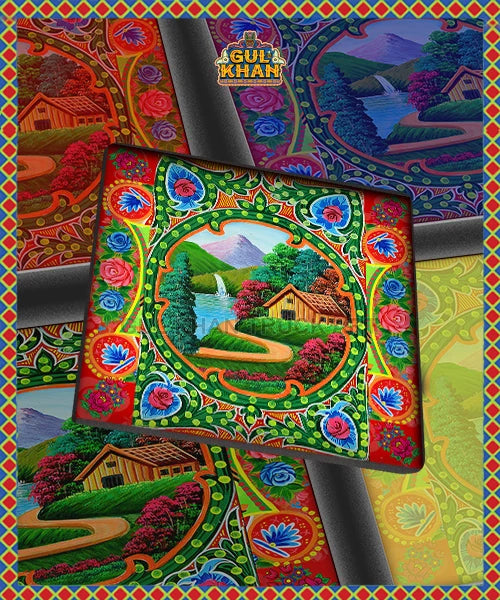 House & Lake Printed Digital Coaster