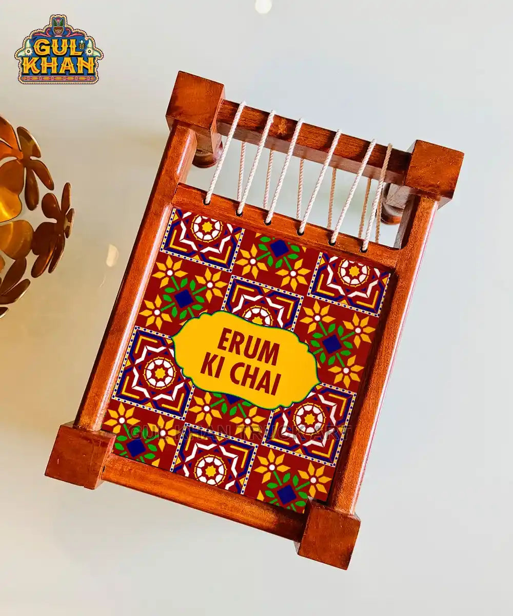 Sindhi Ralli Inspired Charpai Tray Printed Design (Customizable) 02
