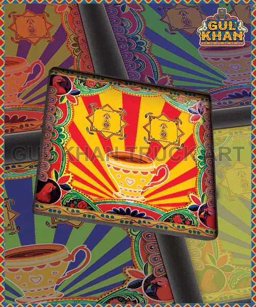 Yellow & Red Cup Printed Coaster Design